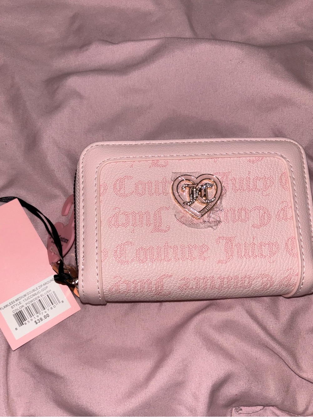 Juicy Couture Powder Blush “Flawless Medium” Double Zip Wallet